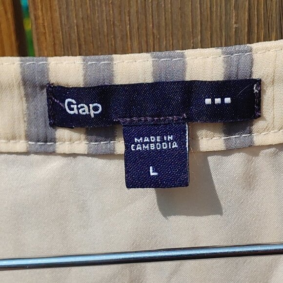 PRETTY GAP Dress Women's Size Large Nautical Stripe Light Navy and Cream - Picture 6 of 7